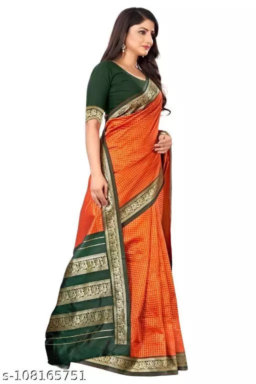 Orange & Green Banarasi Elegance