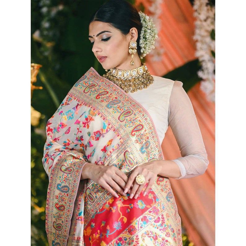 Banarasi Silk Saree – Rose Aura Elegance