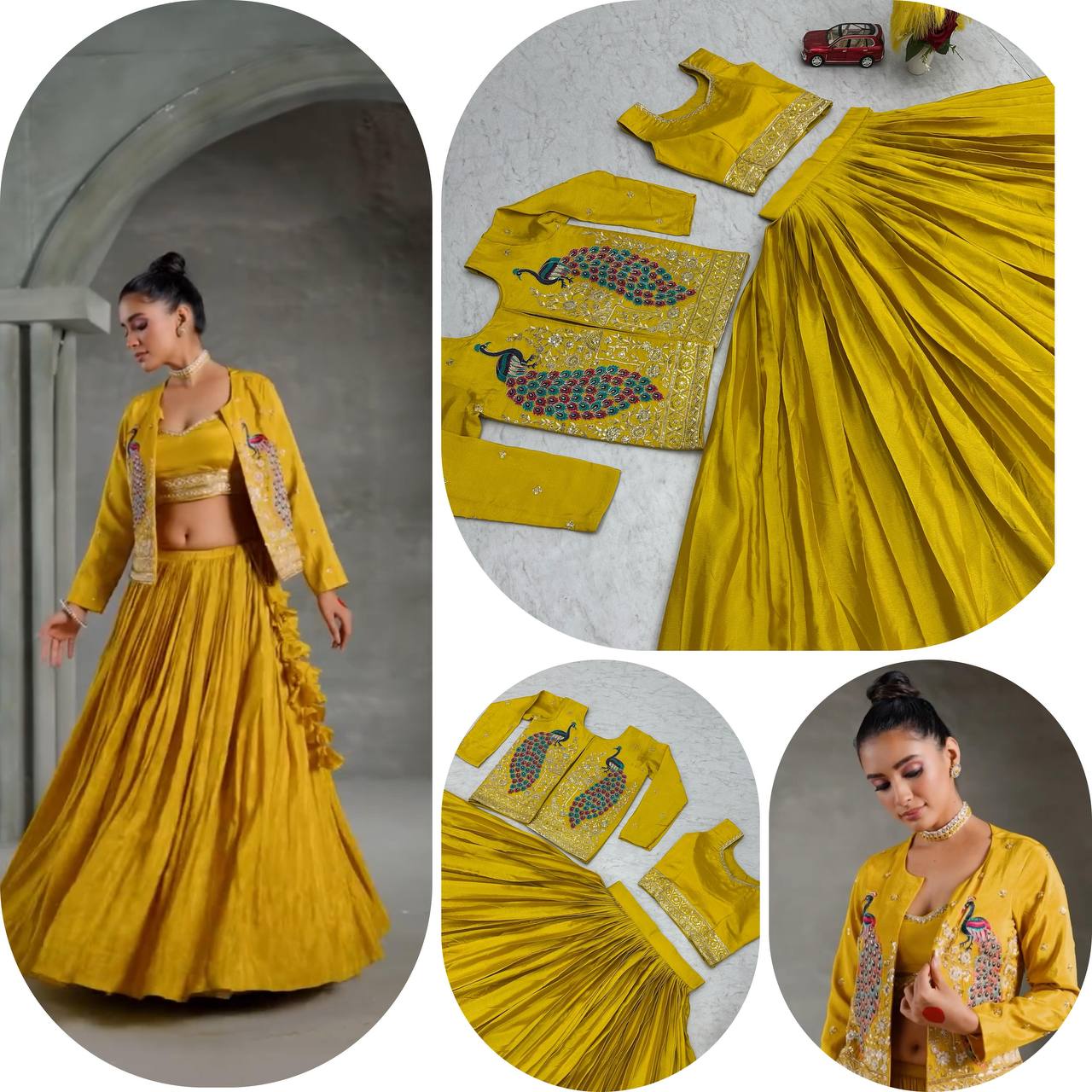 Royal Mustard Embroidered Lehenga Set