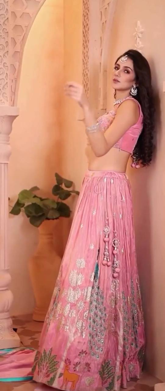 Blush Bloom Embroidered Lehenga Set