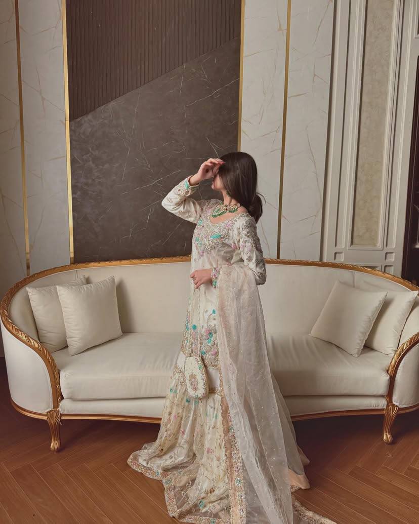 Ivory Opulence Hand-Embroidered Gharara Set