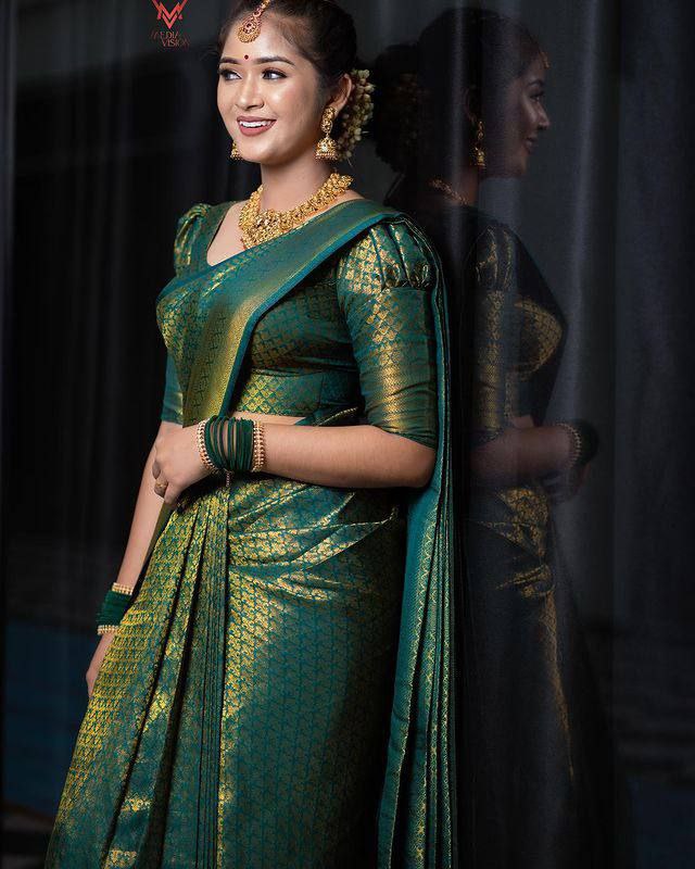 Regal Emerald Bridal Saree