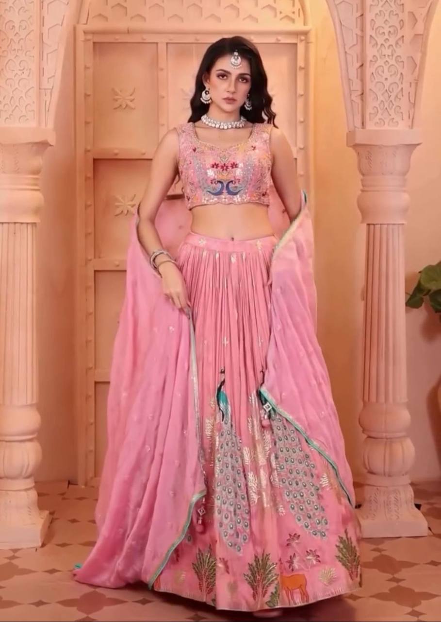Blush Bloom Embroidered Lehenga Set