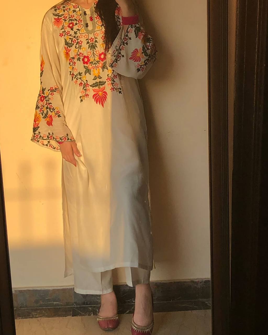 Sunset Bloom Embroidered Kurta Set