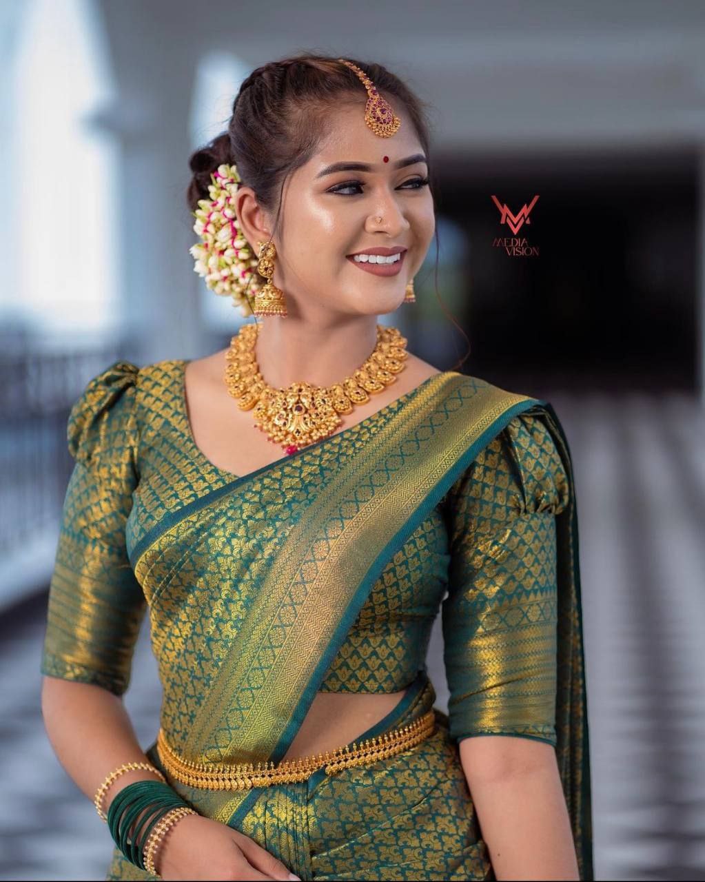 Regal Emerald Bridal Saree