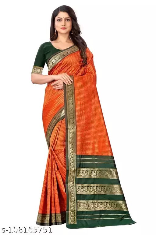 Orange & Green Banarasi Elegance
