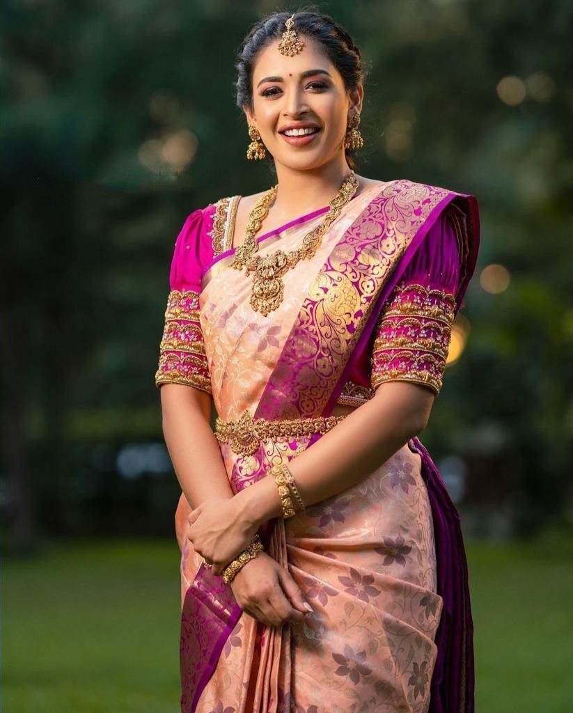 Blush & Magenta Bridal Banarasi