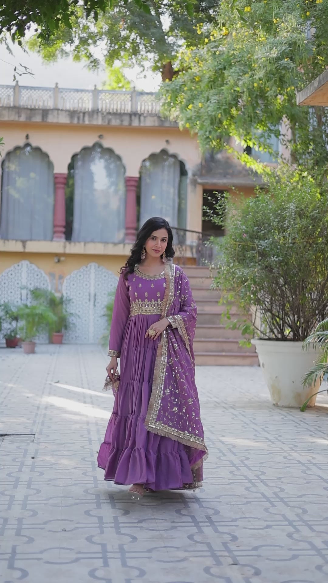 Celestial Sky Blue Embroidered Anarkali Gown