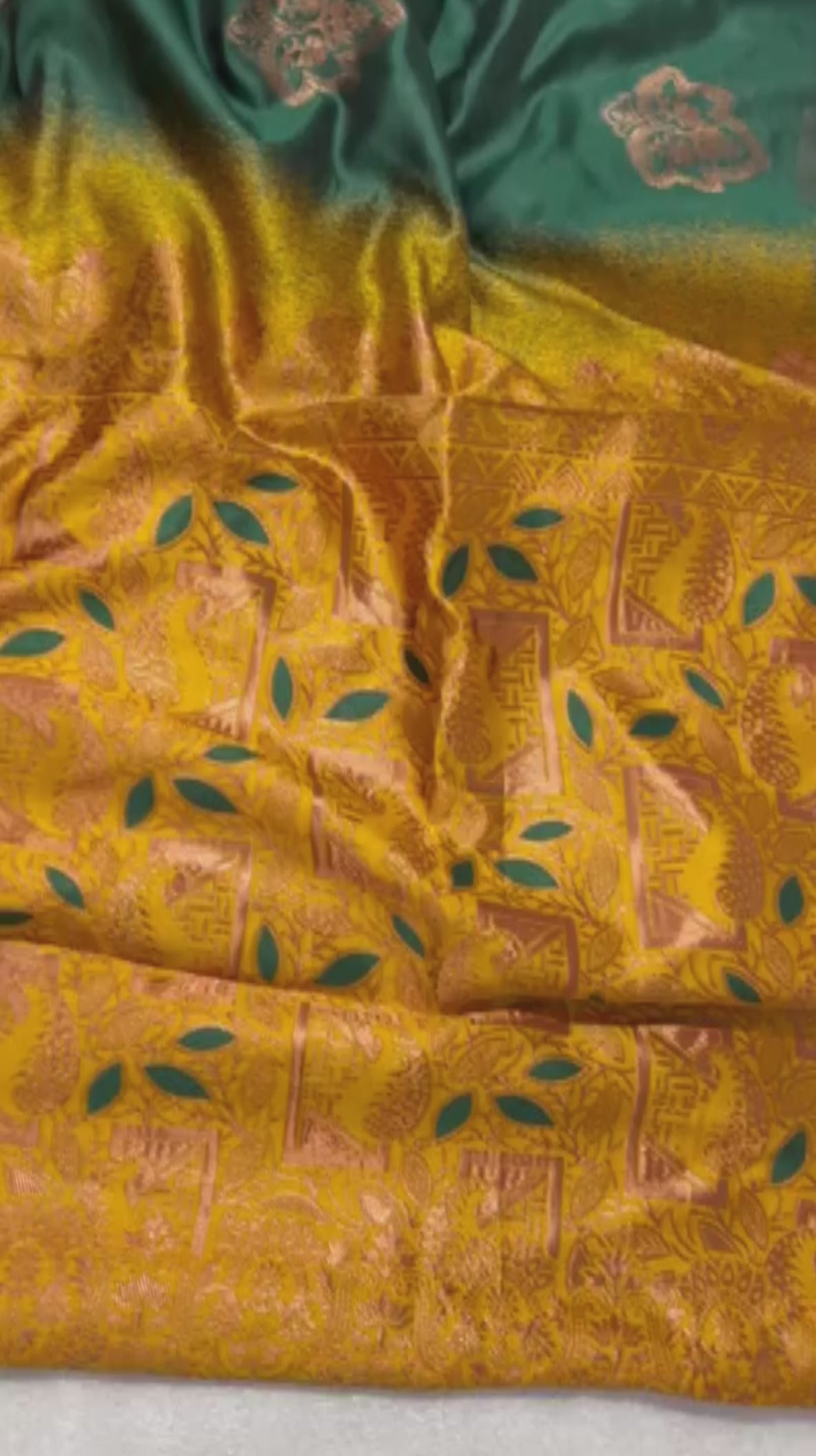 Green jacquard printed premium saree