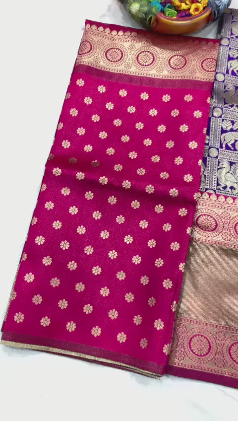 Purple Kanjivaram Silk Zari Lehenga with Blouse Paired with