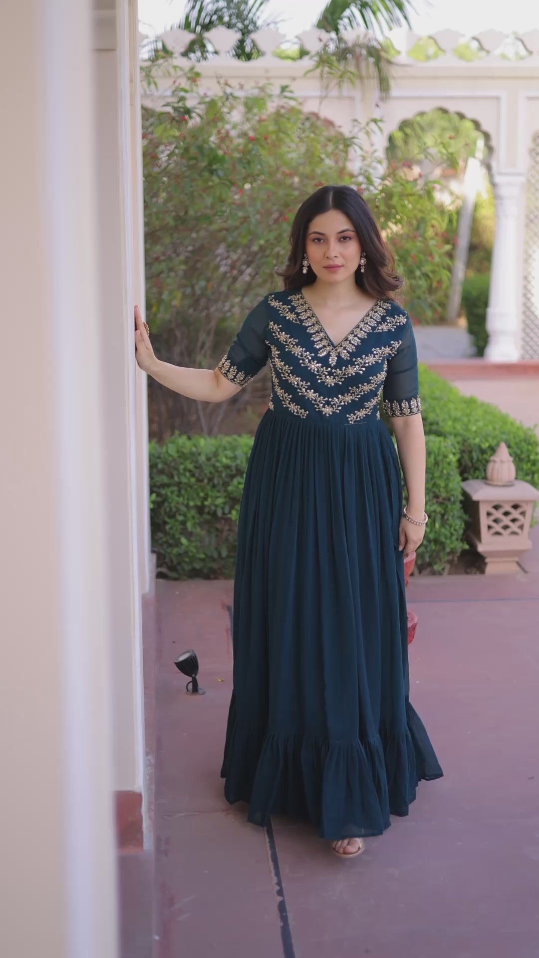 Royal Purple Embroidered Anarkali Gown