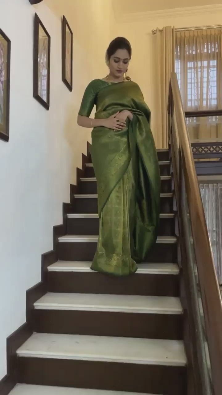 Dual-Tone Olive Green with Matte Gold Accents