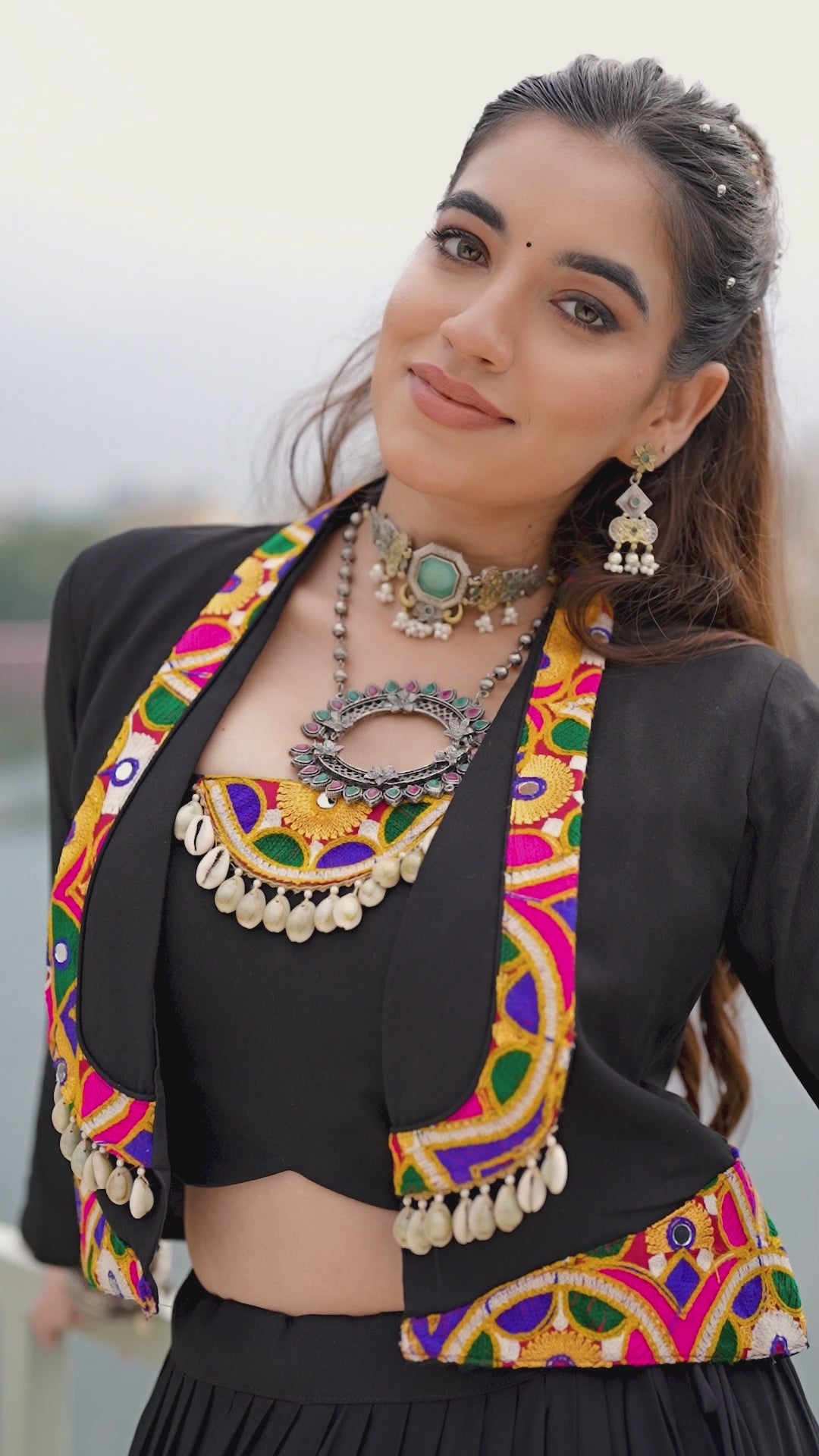 Mirror Work Jacket Lehenga Set – Multi Color Options