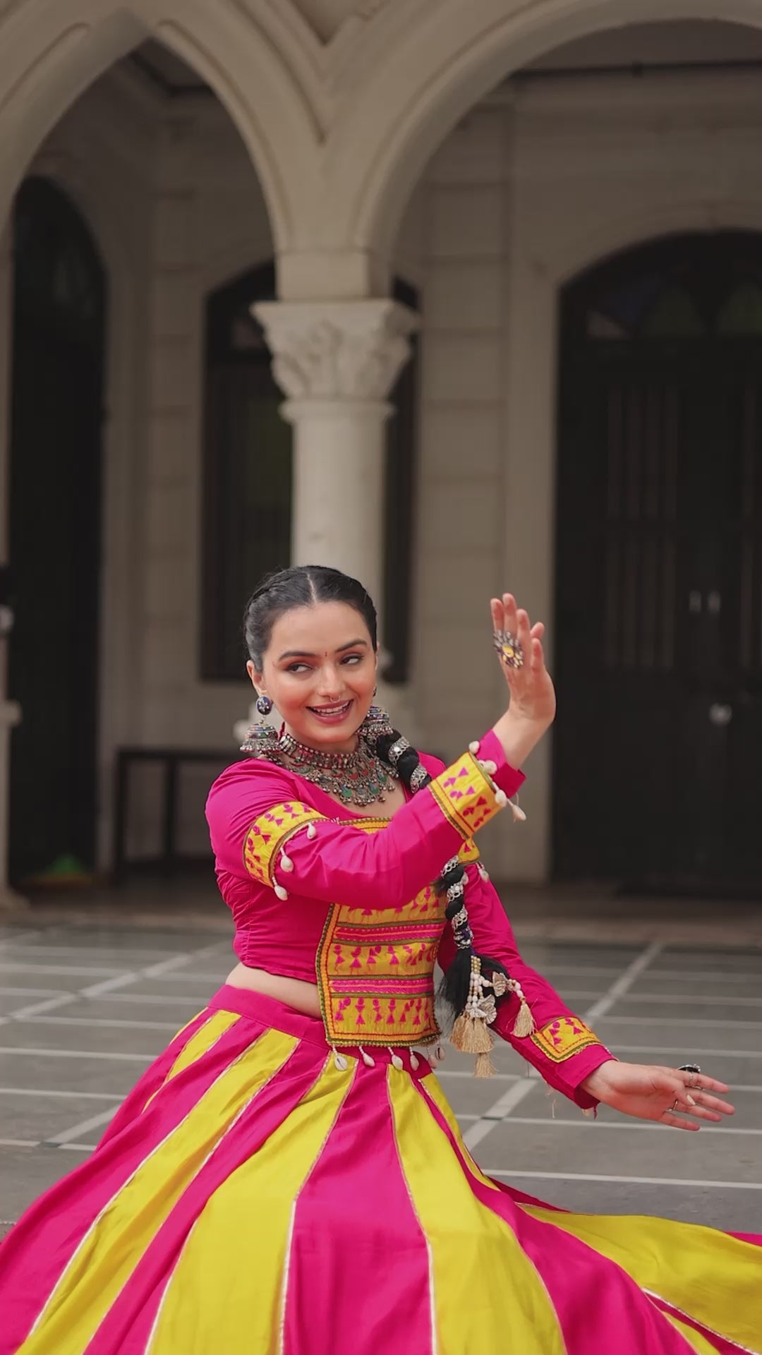 Festive Multi-Panel Navratri Chaniya Choli with Embroidered Blouse