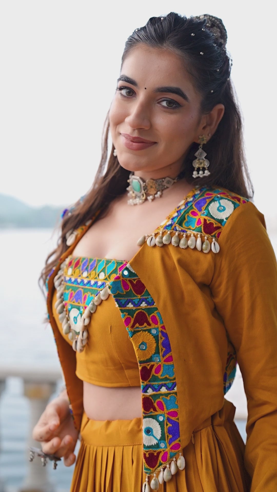 Mirror Work Jacket Lehenga Set – Multi Color Options