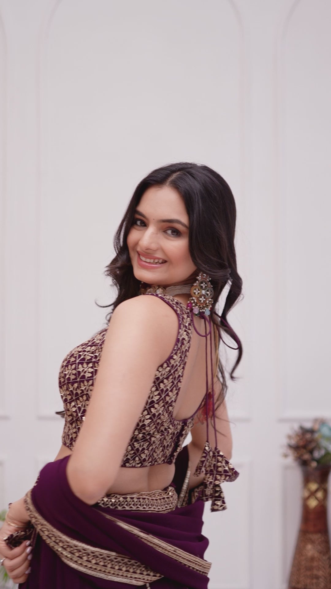 Elegant Maroon & Gold Embroidered Lehenga Choli with Dupatta