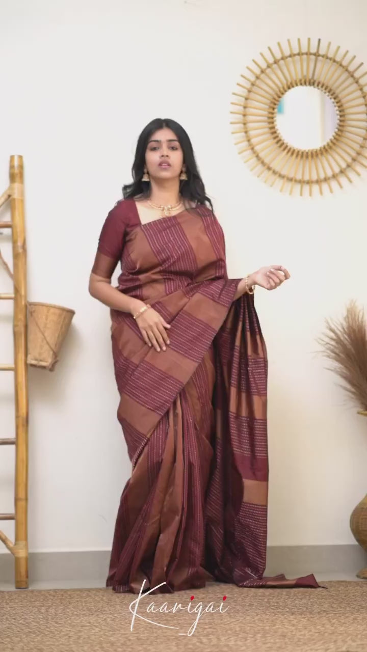 Maroon Minimalist Silk Saree