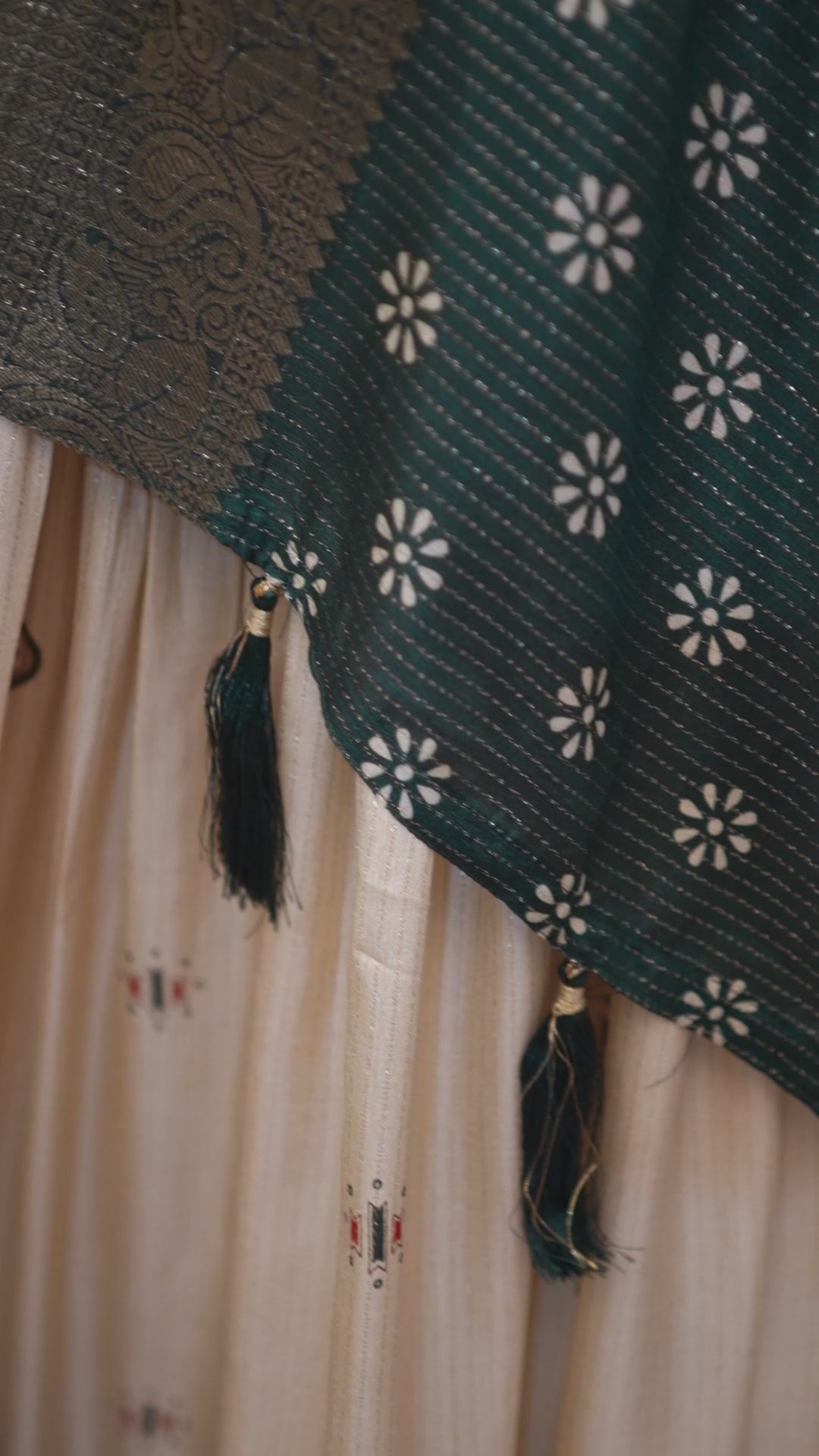 Green & Beige Lehenga Choli Set with Dupatta – Traditional Wear