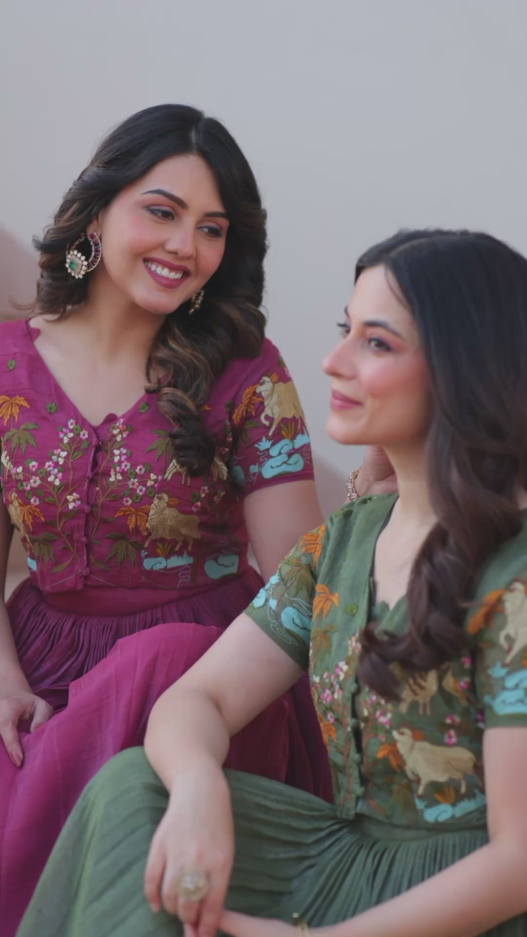 Elegant Olive Green Anarkali with Embroidered Jacket