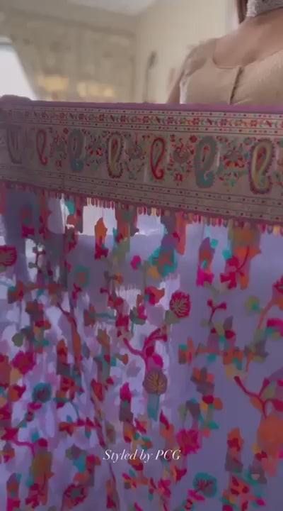 Royal Banarasi Silk Saree – Midnight Bloom